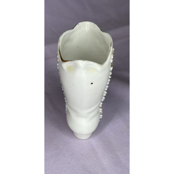 Porcelain Victorian Boot, FLOWERS 4" TALL - Picture 4 of 5
